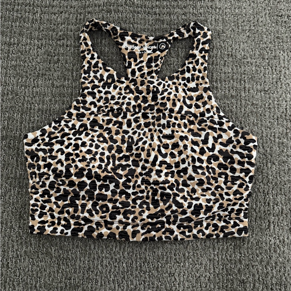 Outdoor Voices Move Free Crop Top Size S Leopard